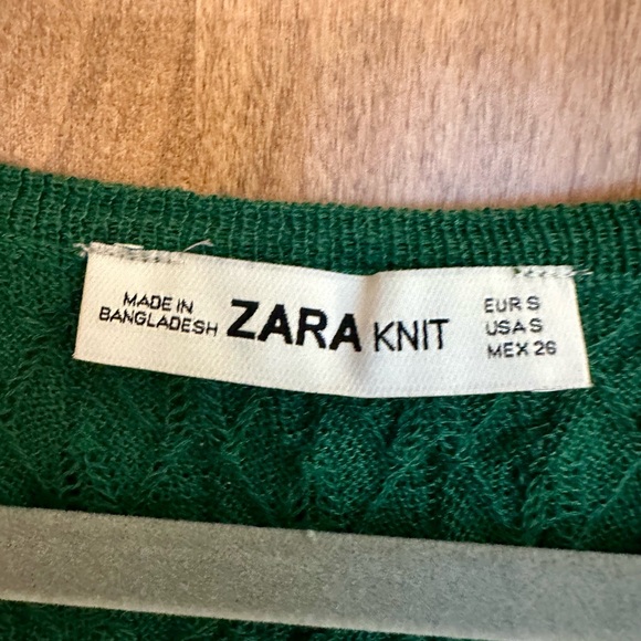 Zara Green Knit Tank Top Size S - Picture 3 of 4